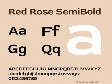 Red Rose SemiBold Version 2.000图片样张