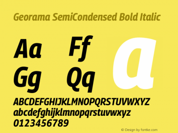 Georama SemiCondensed Bold Italic Version 1.001图片样张