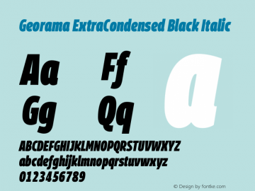 Georama ExtraCondensed Black Italic Version 1.001图片样张