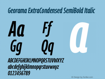 Georama ExtraCondensed SemiBold Italic Version 1.001图片样张