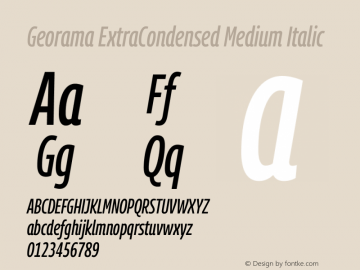 Georama ExtraCondensed Medium Italic Version 1.001图片样张