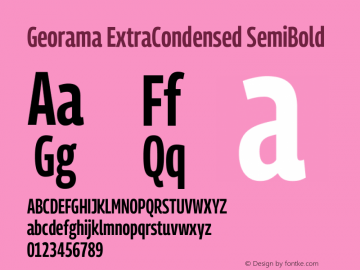 Georama ExtraCondensed SemiBold Version 1.001图片样张