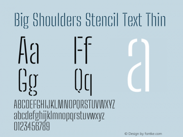 Big Shoulders Stencil Text Thin Version 2.001图片样张