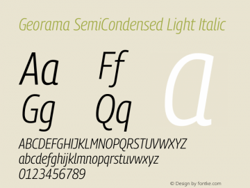 Georama SemiCondensed Light Italic Version 1.001图片样张