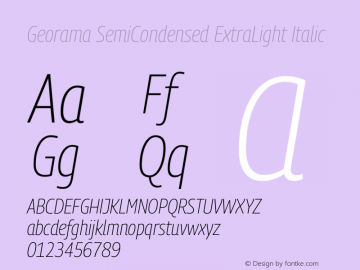 Georama SemiCondensed ExtraLight Italic Version 1.001图片样张