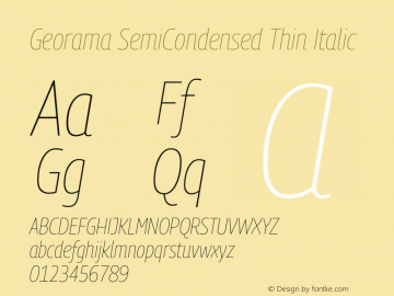 Georama SemiCondensed Thin Italic Version 1.001图片样张
