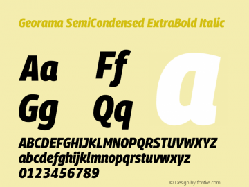 Georama SemiCondensed ExtraBold Italic Version 1.001图片样张