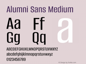 Alumni Sans Medium Version 1.018图片样张