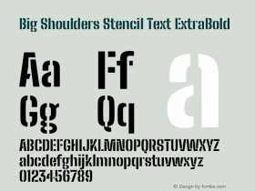 Big Shoulders Stencil Text ExtraBold Version 2.001图片样张