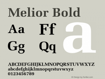 Melior Bold 001.002 Font Sample