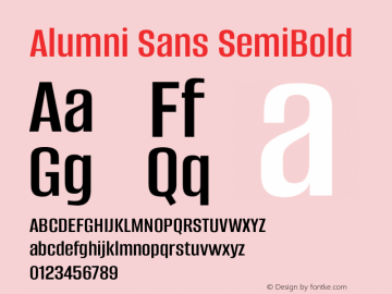 Alumni Sans SemiBold Version 1.018图片样张