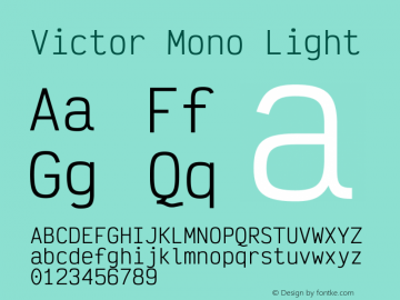 Victor Mono Light Version 1.561;gftools[0.9.30]图片样张