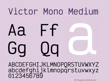 Victor Mono Medium Version 1.561;gftools[0.9.30]图片样张