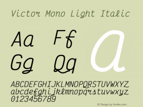 Victor Mono Light Italic Version 1.561;gftools[0.9.30]图片样张