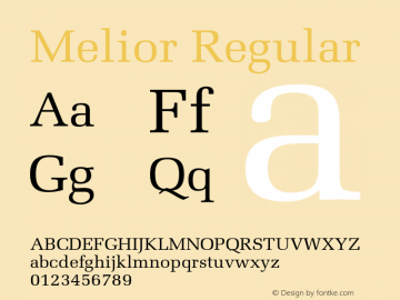 Melior Regular 001.002 Font Sample