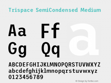 Trispace SemiCondensed Medium Version 1.210图片样张