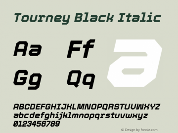 Tourney Black Italic Version 1.015图片样张