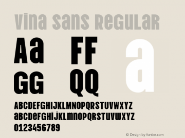 Vina Sans Regular Version 1.002; ttfautohint (v1.8.4.7-5d5b);gftools[0.9.28]图片样张