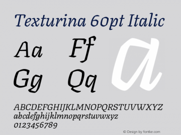 Texturina 60pt Italic Version 1.002图片样张