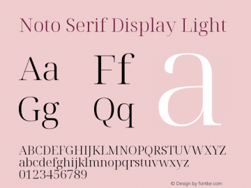 Noto Serif Display Light Version 2.003图片样张