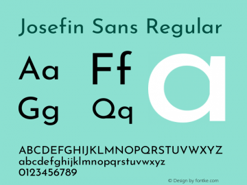 Josefin Sans Regular Version 2.001图片样张