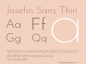 Josefin Sans Thin Version 2.001图片样张