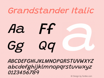 Grandstander Italic Version 1.200图片样张
