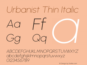 Urbanist Thin Italic Version 1.303图片样张