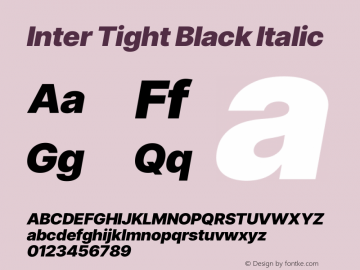 Inter Tight Black Italic Version 3.004图片样张