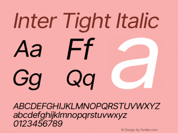 Inter Tight Italic Version 3.004图片样张