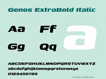 Genos ExtraBold Italic Version 1.010图片样张