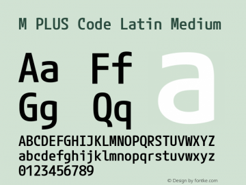 M PLUS Code Latin Medium Version 1.005; ttfautohint (v1.8.3)图片样张