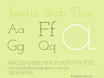 Josefin Slab Thin Version 2.000图片样张