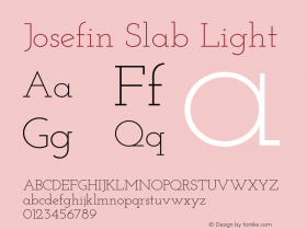 Josefin Slab Light Version 2.000图片样张