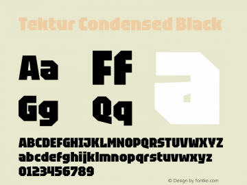 Tektur Condensed Black Version 1.005;gftools[0.9.30]图片样张