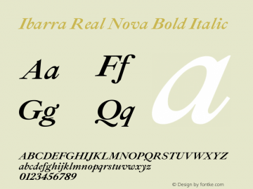 Ibarra Real Nova Bold Italic Version 2.000图片样张