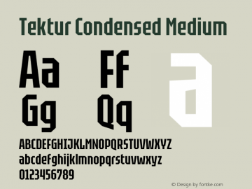 Tektur Condensed Medium Version 1.005;gftools[0.9.30]图片样张