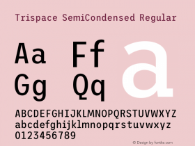 Trispace SemiCondensed Regular Version 1.210图片样张