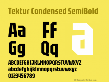 Tektur Condensed SemiBold Version 1.005;gftools[0.9.30]图片样张