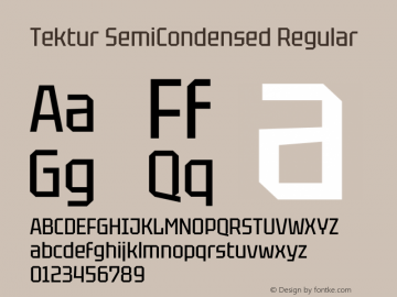 Tektur SemiCondensed Regular Version 1.005;gftools[0.9.30]图片样张