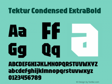 Tektur Condensed ExtraBold Version 1.005;gftools[0.9.30]图片样张