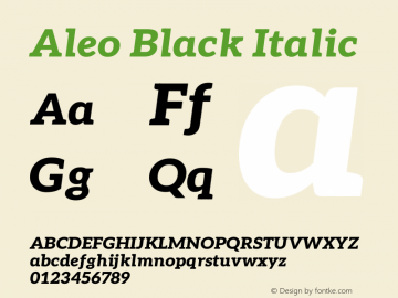 Aleo Black Italic Version 2.001;gftools[0.9.29]图片样张