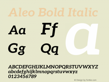 Aleo Bold Italic Version 2.001;gftools[0.9.29]图片样张