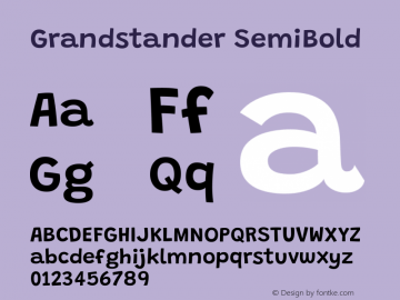 Grandstander SemiBold Version 1.200图片样张