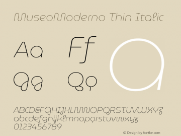 MuseoModerno Thin Italic Version 1.003图片样张