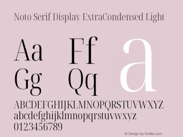 Noto Serif Display ExtraCondensed Light Version 2.003图片样张