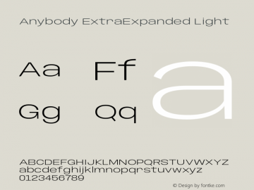 Anybody ExtraExpanded Light Version 1.113;gftools[0.9.25]图片样张