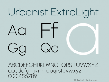 Urbanist ExtraLight Version 1.303图片样张