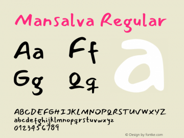 Mansalva Regular Version 2.112; ttfautohint (v1.8.4.7-5d5b)图片样张