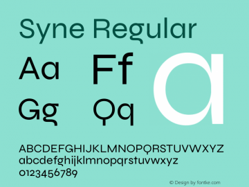 Syne Regular Version 2.200图片样张